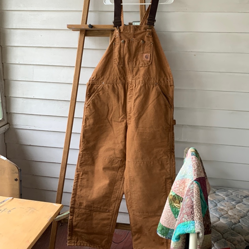 Carhartt Quilt-lined Sandstone Bib overalls. NWT
